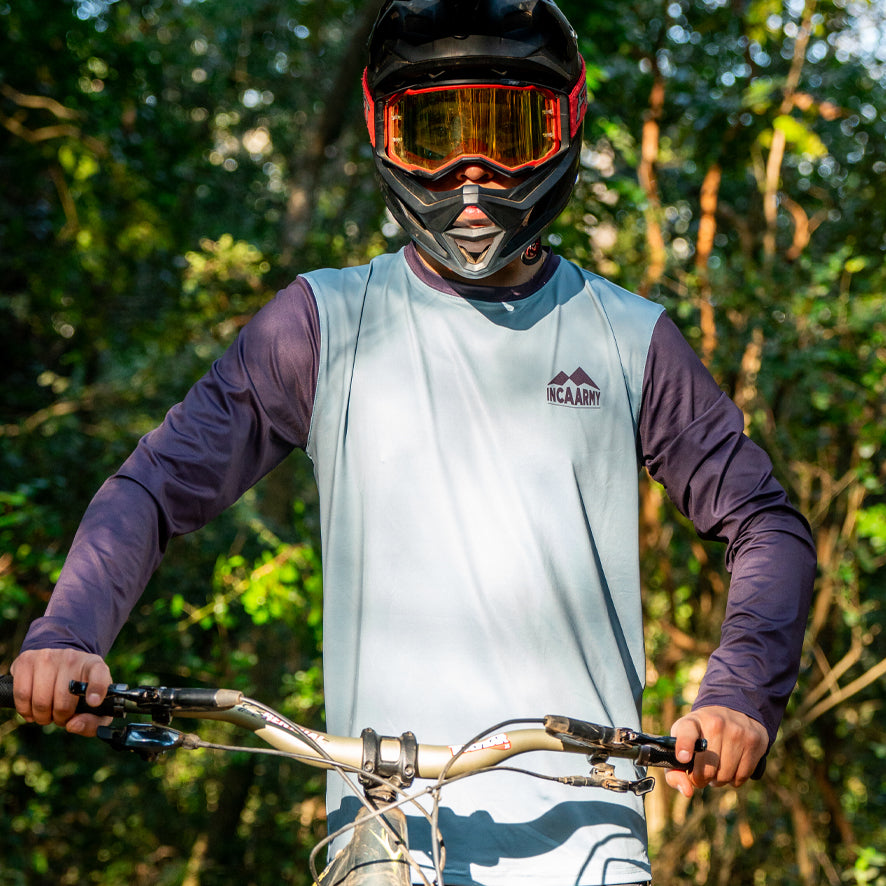 Inca Army Andes Army Stone Gray Dark Purple Jersey Manga Larga Tienda