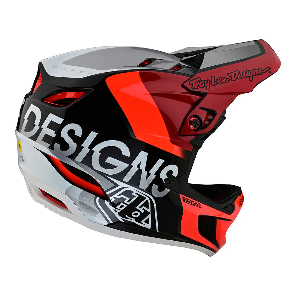 Troy Lee Designs Casco D4 Composite Qualifier Silver/Red