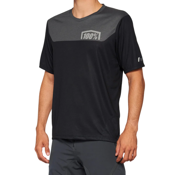 Jersey 100% Airmatic Short Sleeve Black/Charcoal