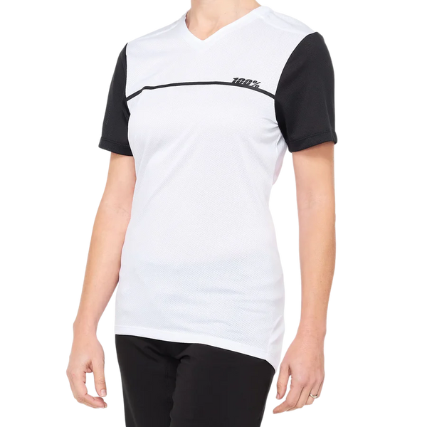 Jersey 100% Ridecamp Mujer Short Sleeve White/Black
