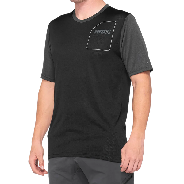 Jersey 100% Ridecamp Short Sleeve Black/Charcoal