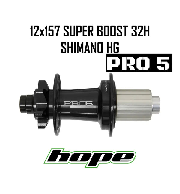 Hope Pro 5 32h 12x157mm Maza trasera superboost negra